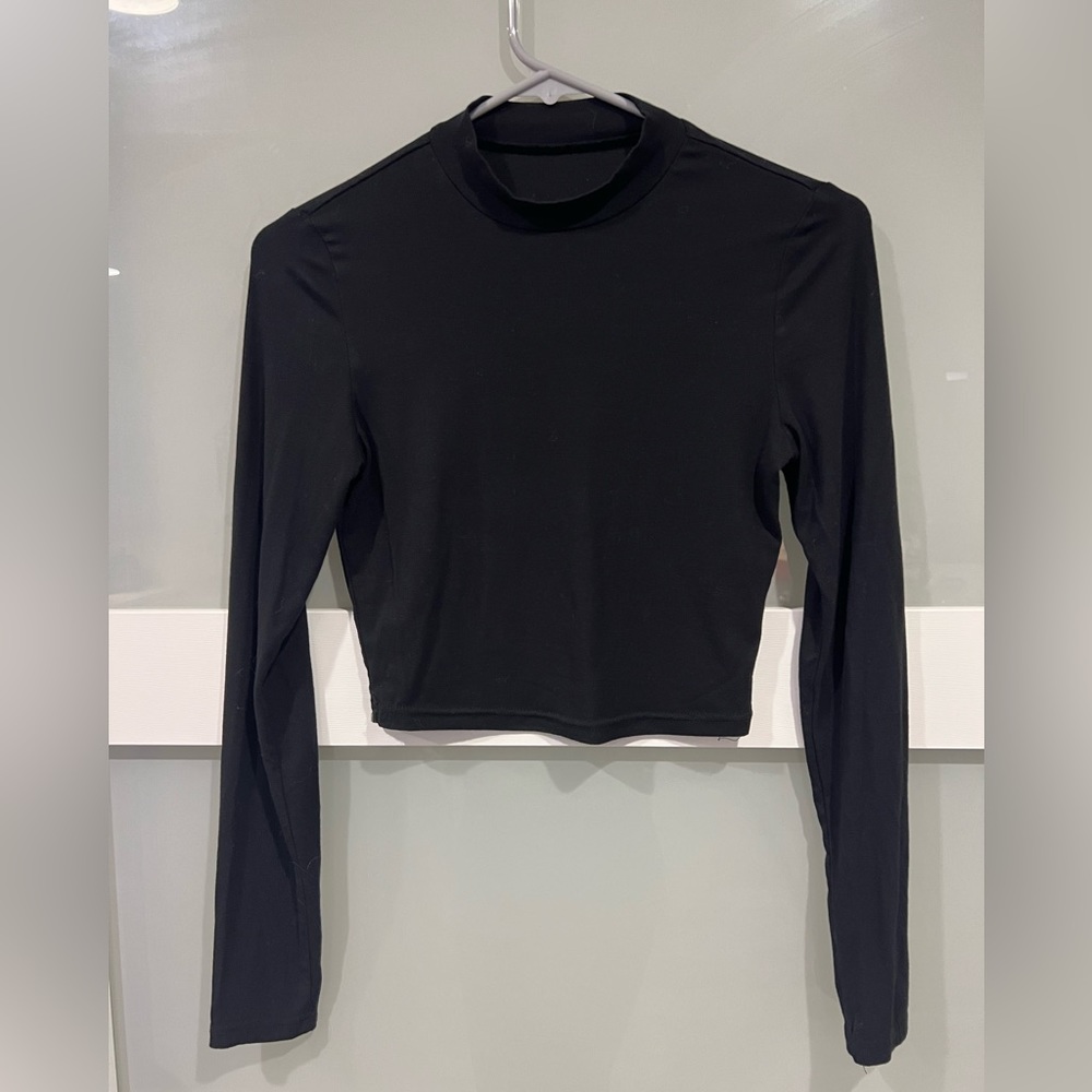 Black long sleeve top, size small, like new